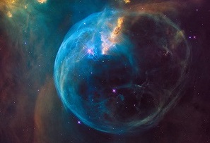 False Colour image of The Bubble Nebula. Image Credit: Hubble/NASA