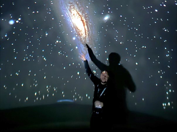 School workshops and planetarium Andromeda Galaxy inside the dome